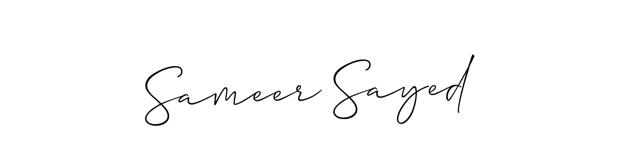Create a beautiful signature design for name Sameer Sayed. With this signature (Allison_Script) fonts, you can make a handwritten signature for free. Sameer Sayed signature style 2 images and pictures png