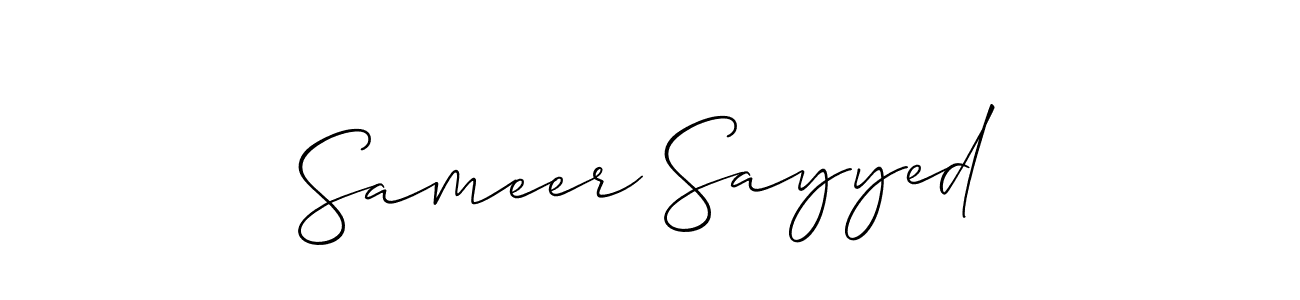 Make a short Sameer Sayyed signature style. Manage your documents anywhere anytime using Allison_Script. Create and add eSignatures, submit forms, share and send files easily. Sameer Sayyed signature style 2 images and pictures png