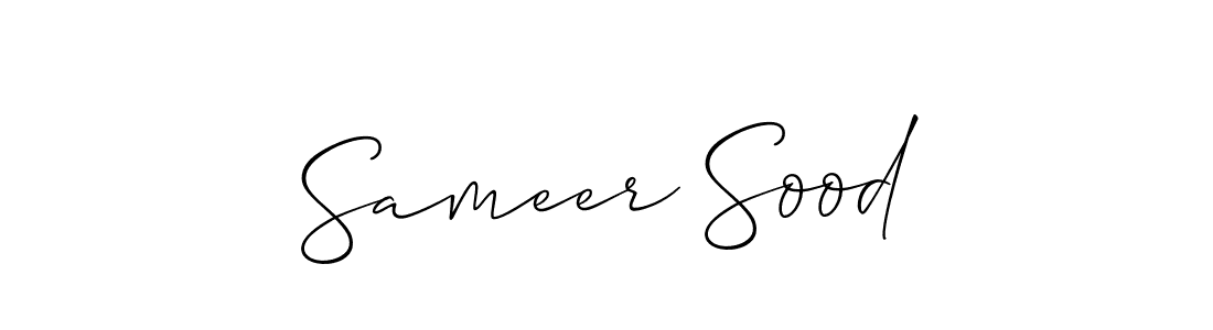 The best way (Allison_Script) to make a short signature is to pick only two or three words in your name. The name Sameer Sood include a total of six letters. For converting this name. Sameer Sood signature style 2 images and pictures png