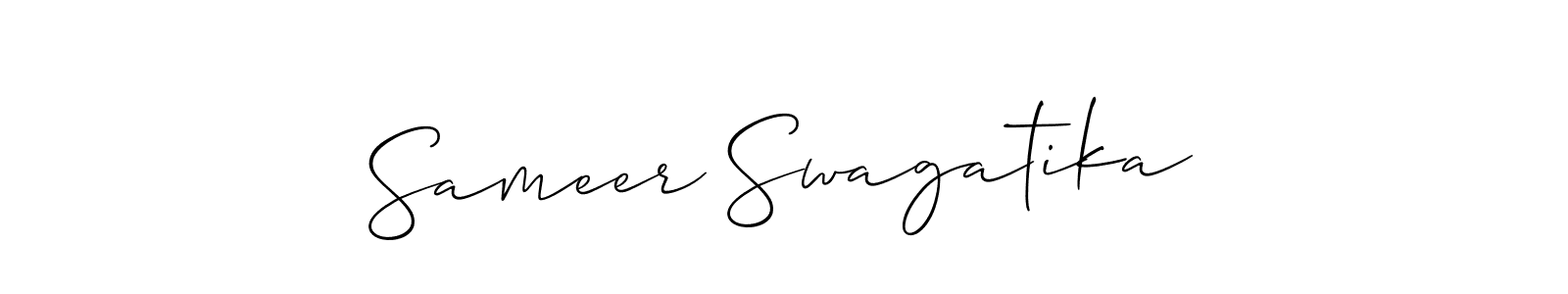 How to Draw Sameer Swagatika signature style? Allison_Script is a latest design signature styles for name Sameer Swagatika. Sameer Swagatika signature style 2 images and pictures png