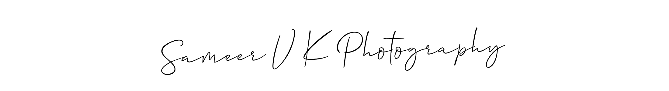 Similarly Allison_Script is the best handwritten signature design. Signature creator online .You can use it as an online autograph creator for name Sameer V K Photography. Sameer V K Photography signature style 2 images and pictures png