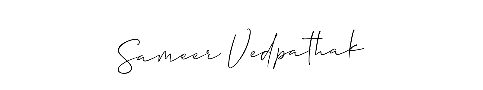 You should practise on your own different ways (Allison_Script) to write your name (Sameer Vedpathak) in signature. don't let someone else do it for you. Sameer Vedpathak signature style 2 images and pictures png