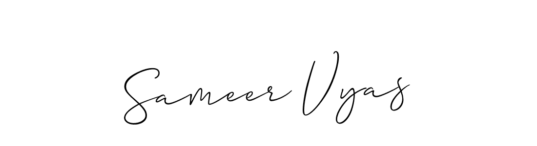 Also You can easily find your signature by using the search form. We will create Sameer Vyas name handwritten signature images for you free of cost using Allison_Script sign style. Sameer Vyas signature style 2 images and pictures png