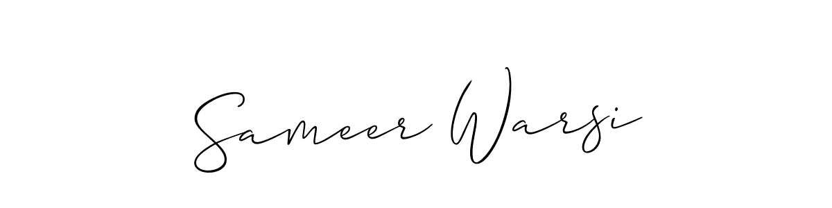 Make a short Sameer Warsi signature style. Manage your documents anywhere anytime using Allison_Script. Create and add eSignatures, submit forms, share and send files easily. Sameer Warsi signature style 2 images and pictures png