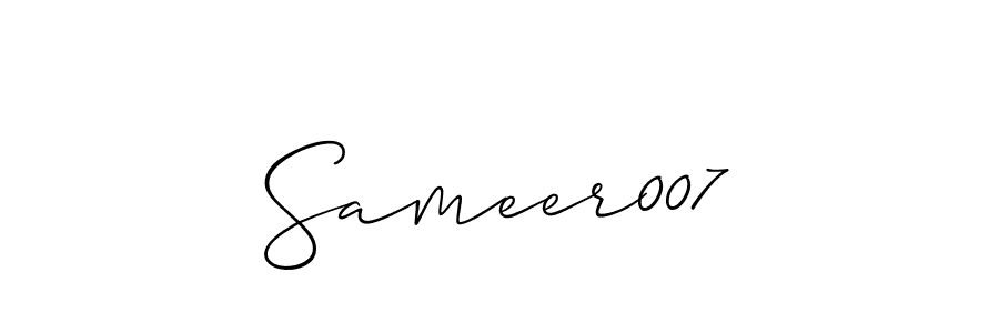 Use a signature maker to create a handwritten signature online. With this signature software, you can design (Allison_Script) your own signature for name Sameer007. Sameer007 signature style 2 images and pictures png