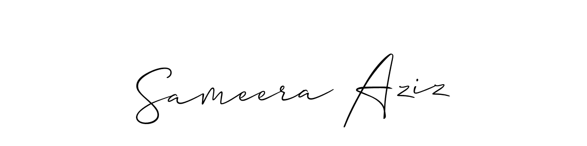 How to make Sameera Aziz name signature. Use Allison_Script style for creating short signs online. This is the latest handwritten sign. Sameera Aziz signature style 2 images and pictures png