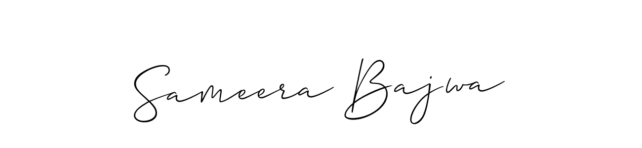 It looks lik you need a new signature style for name Sameera Bajwa. Design unique handwritten (Allison_Script) signature with our free signature maker in just a few clicks. Sameera Bajwa signature style 2 images and pictures png