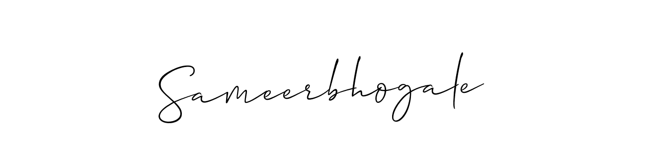 How to make Sameerbhogale signature? Allison_Script is a professional autograph style. Create handwritten signature for Sameerbhogale name. Sameerbhogale signature style 2 images and pictures png