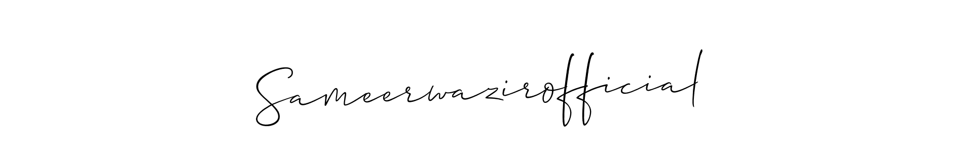 Use a signature maker to create a handwritten signature online. With this signature software, you can design (Allison_Script) your own signature for name Sameerwazirofficial. Sameerwazirofficial signature style 2 images and pictures png