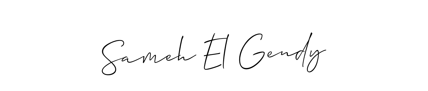 How to Draw Sameh El Gendy signature style? Allison_Script is a latest design signature styles for name Sameh El Gendy. Sameh El Gendy signature style 2 images and pictures png