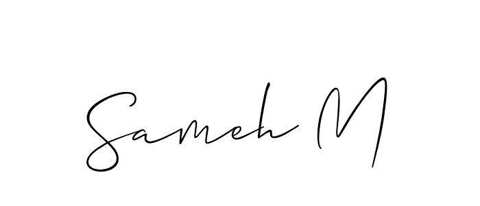 Use a signature maker to create a handwritten signature online. With this signature software, you can design (Allison_Script) your own signature for name Sameh M. Sameh M signature style 2 images and pictures png