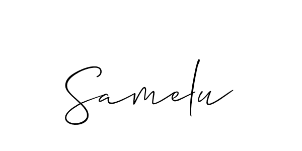 Make a beautiful signature design for name Samelu. With this signature (Allison_Script) style, you can create a handwritten signature for free. Samelu signature style 2 images and pictures png