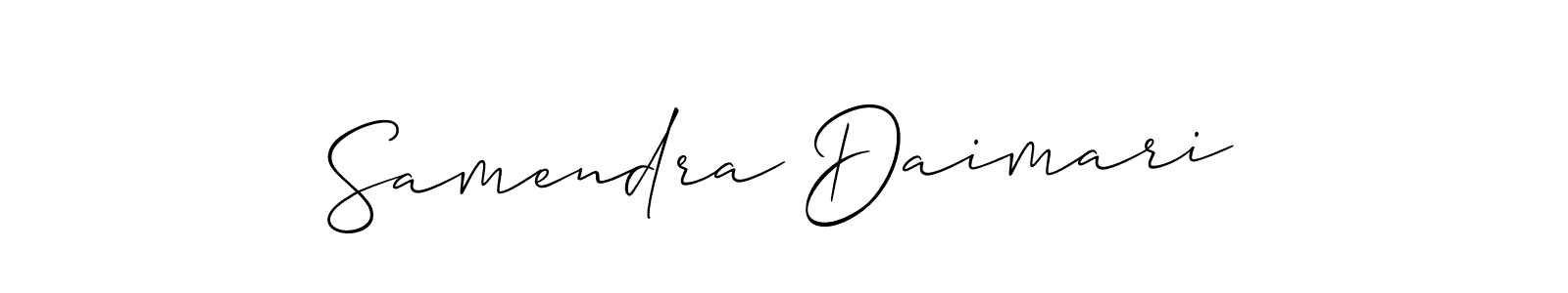 Use a signature maker to create a handwritten signature online. With this signature software, you can design (Allison_Script) your own signature for name Samendra Daimari. Samendra Daimari signature style 2 images and pictures png