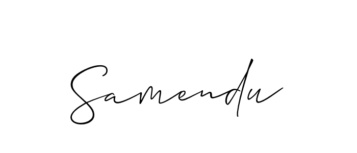 Make a beautiful signature design for name Samendu. With this signature (Allison_Script) style, you can create a handwritten signature for free. Samendu signature style 2 images and pictures png