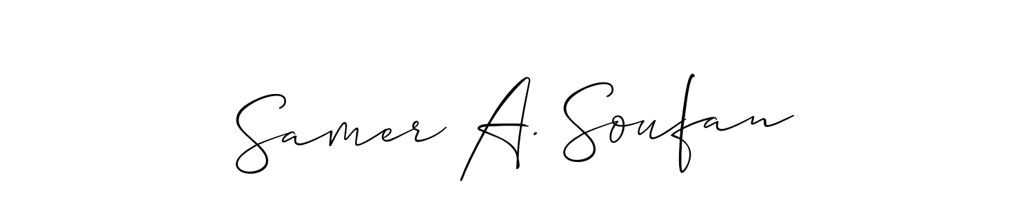 Make a beautiful signature design for name Samer A. Soufan. With this signature (Allison_Script) style, you can create a handwritten signature for free. Samer A. Soufan signature style 2 images and pictures png