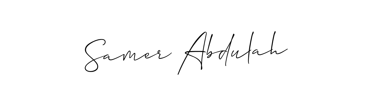 Create a beautiful signature design for name Samer Abdulah. With this signature (Allison_Script) fonts, you can make a handwritten signature for free. Samer Abdulah signature style 2 images and pictures png