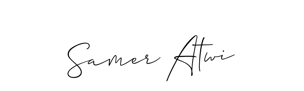 The best way (Allison_Script) to make a short signature is to pick only two or three words in your name. The name Samer Atwi include a total of six letters. For converting this name. Samer Atwi signature style 2 images and pictures png