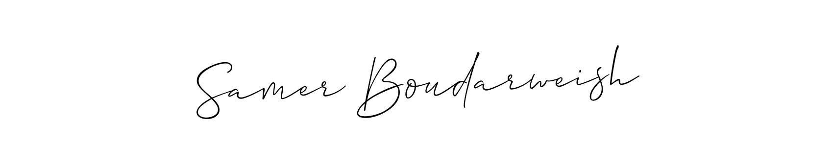 Design your own signature with our free online signature maker. With this signature software, you can create a handwritten (Allison_Script) signature for name Samer Boudarweish. Samer Boudarweish signature style 2 images and pictures png