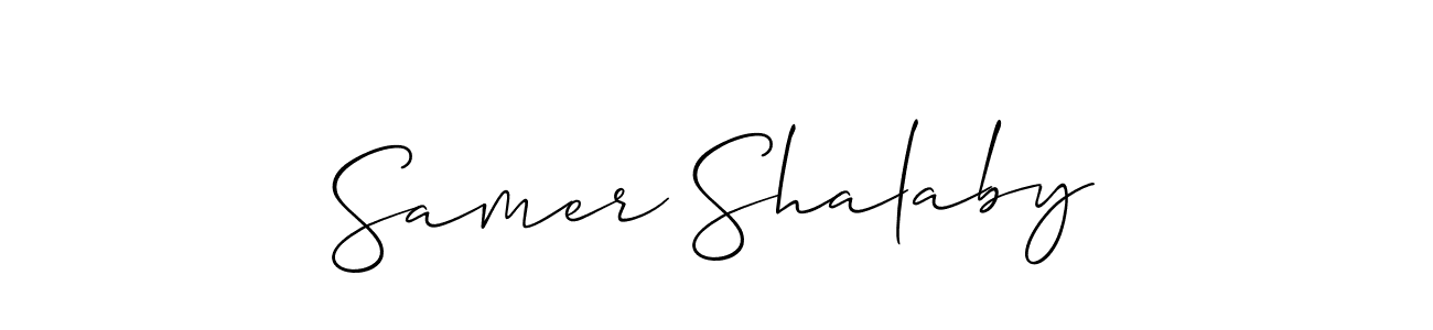 Create a beautiful signature design for name Samer Shalaby. With this signature (Allison_Script) fonts, you can make a handwritten signature for free. Samer Shalaby signature style 2 images and pictures png