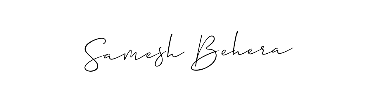 How to make Samesh Behera name signature. Use Allison_Script style for creating short signs online. This is the latest handwritten sign. Samesh Behera signature style 2 images and pictures png