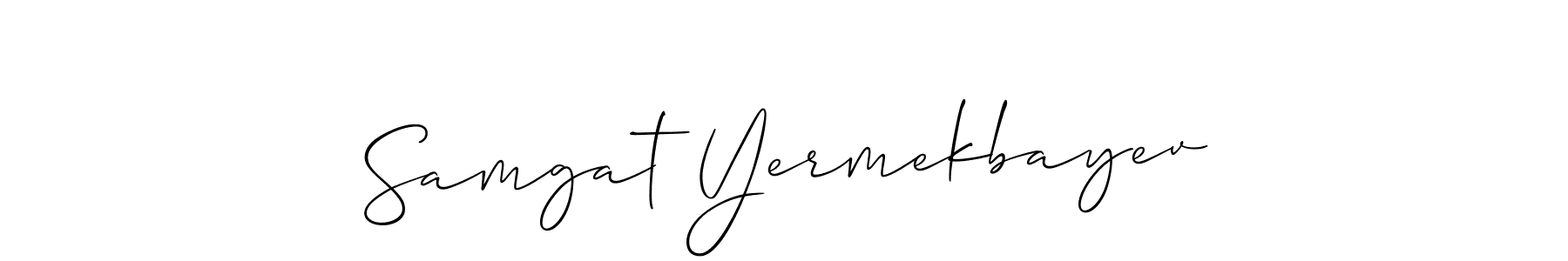 Also You can easily find your signature by using the search form. We will create Samgat Yermekbayev name handwritten signature images for you free of cost using Allison_Script sign style. Samgat Yermekbayev signature style 2 images and pictures png