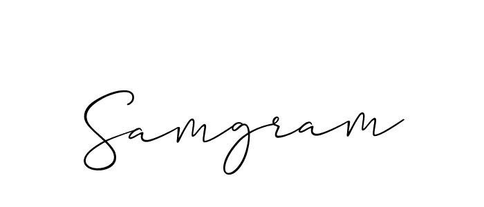 Allison_Script is a professional signature style that is perfect for those who want to add a touch of class to their signature. It is also a great choice for those who want to make their signature more unique. Get Samgram name to fancy signature for free. Samgram signature style 2 images and pictures png