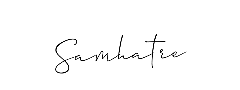 Samhatre stylish signature style. Best Handwritten Sign (Allison_Script) for my name. Handwritten Signature Collection Ideas for my name Samhatre. Samhatre signature style 2 images and pictures png