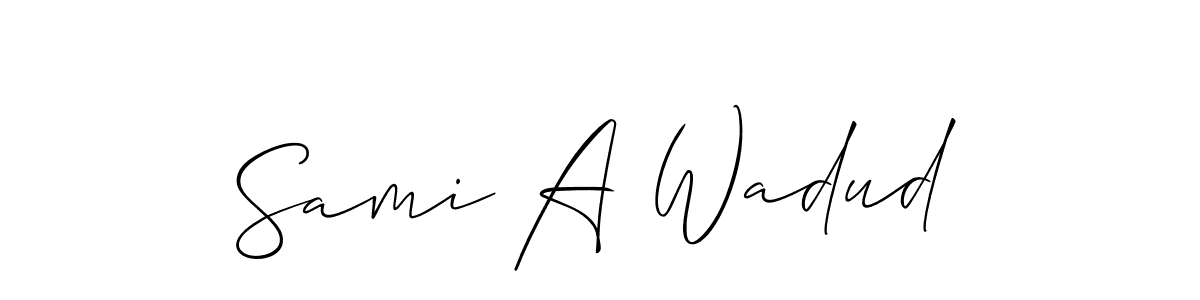 Also You can easily find your signature by using the search form. We will create Sami A Wadud name handwritten signature images for you free of cost using Allison_Script sign style. Sami A Wadud signature style 2 images and pictures png