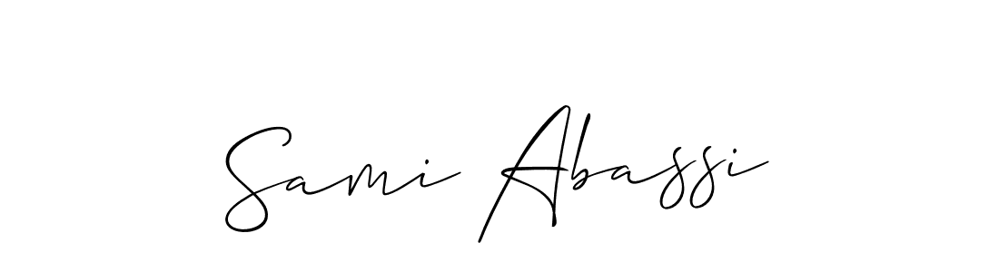 if you are searching for the best signature style for your name Sami Abassi. so please give up your signature search. here we have designed multiple signature styles  using Allison_Script. Sami Abassi signature style 2 images and pictures png