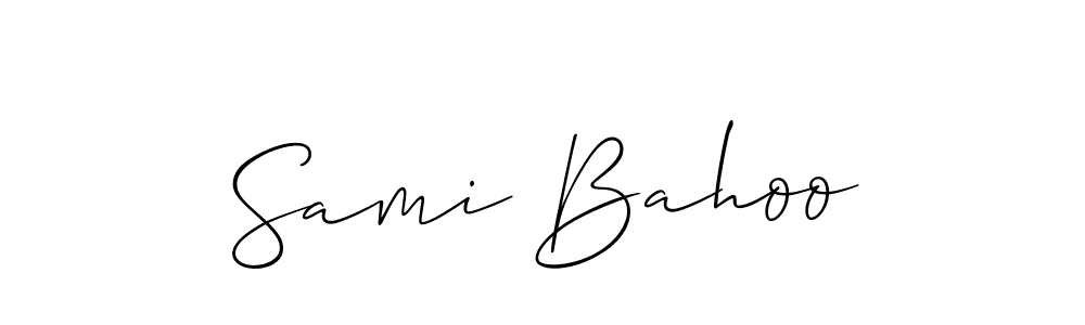 Allison_Script is a professional signature style that is perfect for those who want to add a touch of class to their signature. It is also a great choice for those who want to make their signature more unique. Get Sami Bahoo name to fancy signature for free. Sami Bahoo signature style 2 images and pictures png