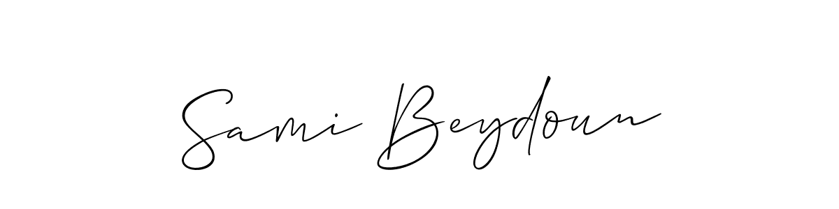 Also You can easily find your signature by using the search form. We will create Sami Beydoun name handwritten signature images for you free of cost using Allison_Script sign style. Sami Beydoun signature style 2 images and pictures png