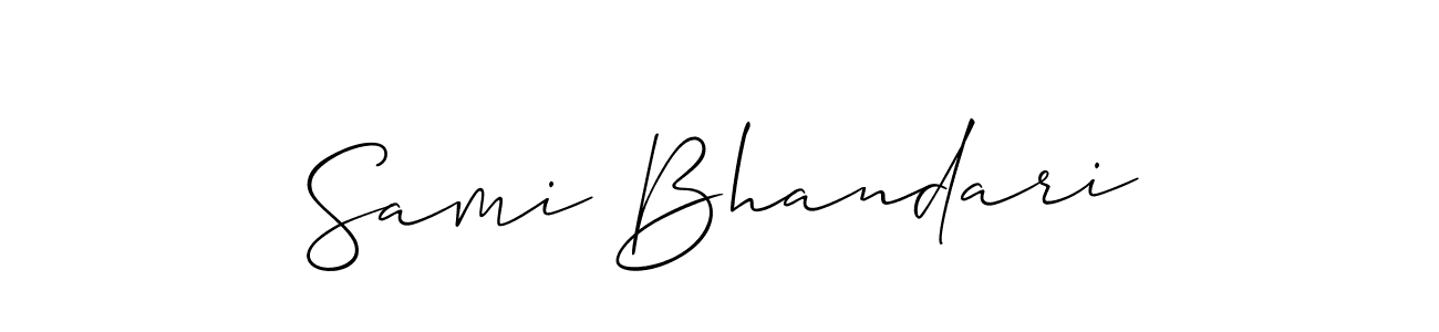 Make a beautiful signature design for name Sami Bhandari. With this signature (Allison_Script) style, you can create a handwritten signature for free. Sami Bhandari signature style 2 images and pictures png