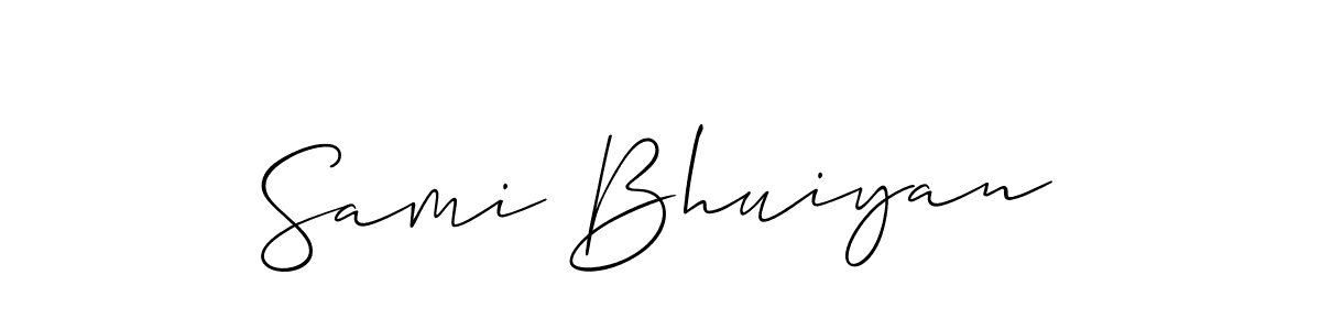 How to make Sami Bhuiyan name signature. Use Allison_Script style for creating short signs online. This is the latest handwritten sign. Sami Bhuiyan signature style 2 images and pictures png