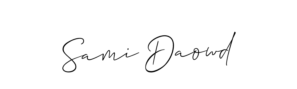 You should practise on your own different ways (Allison_Script) to write your name (Sami Daowd) in signature. don't let someone else do it for you. Sami Daowd signature style 2 images and pictures png