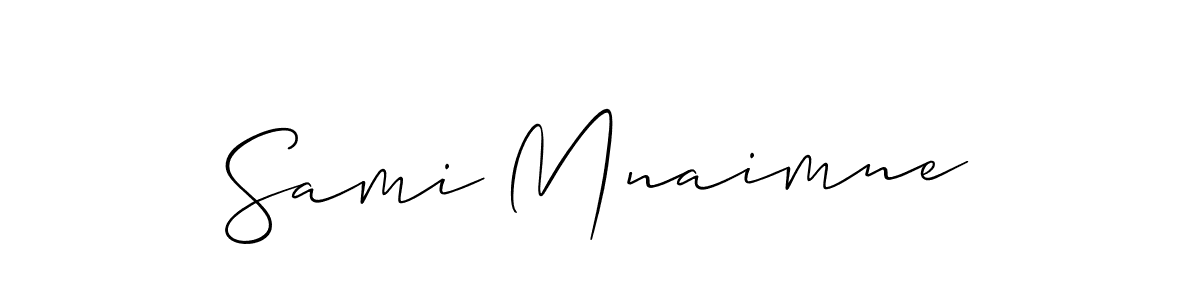 How to make Sami Mnaimne name signature. Use Allison_Script style for creating short signs online. This is the latest handwritten sign. Sami Mnaimne signature style 2 images and pictures png