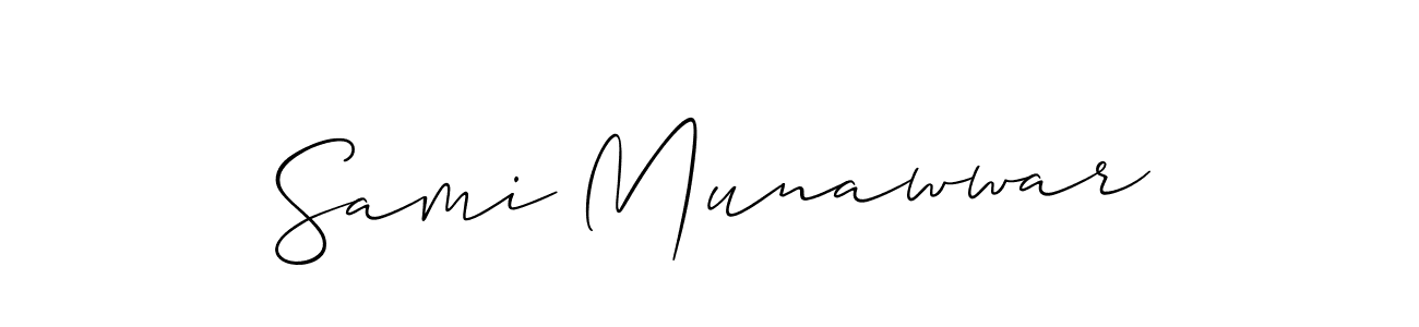 How to Draw Sami Munawwar signature style? Allison_Script is a latest design signature styles for name Sami Munawwar. Sami Munawwar signature style 2 images and pictures png