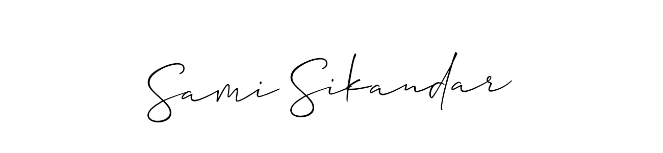 Design your own signature with our free online signature maker. With this signature software, you can create a handwritten (Allison_Script) signature for name Sami Sikandar. Sami Sikandar signature style 2 images and pictures png