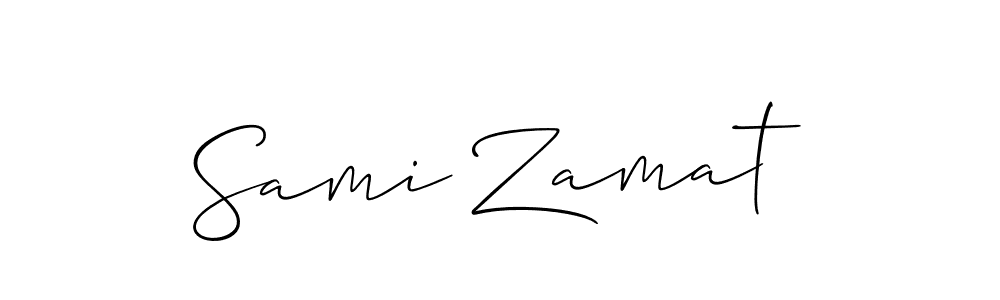 How to make Sami Zamat name signature. Use Allison_Script style for creating short signs online. This is the latest handwritten sign. Sami Zamat signature style 2 images and pictures png