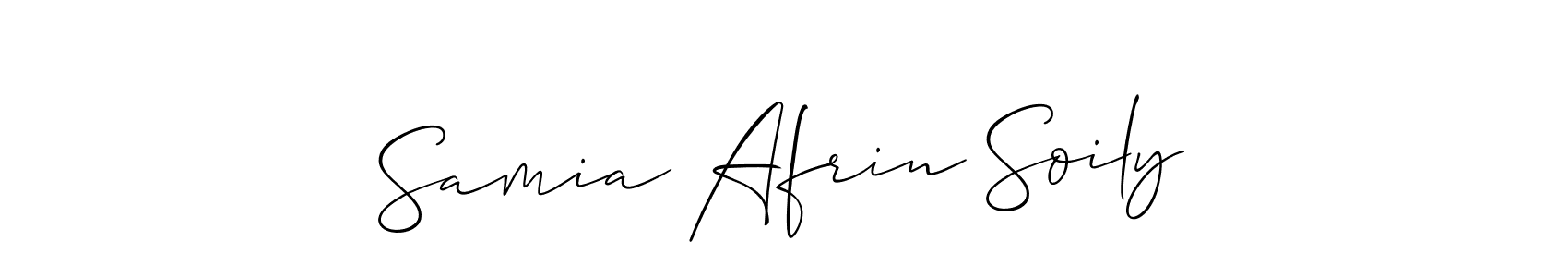 How to make Samia Afrin Soily signature? Allison_Script is a professional autograph style. Create handwritten signature for Samia Afrin Soily name. Samia Afrin Soily signature style 2 images and pictures png