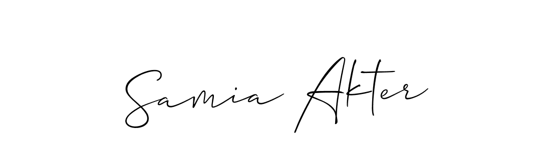 Similarly Allison_Script is the best handwritten signature design. Signature creator online .You can use it as an online autograph creator for name Samia Akter. Samia Akter signature style 2 images and pictures png