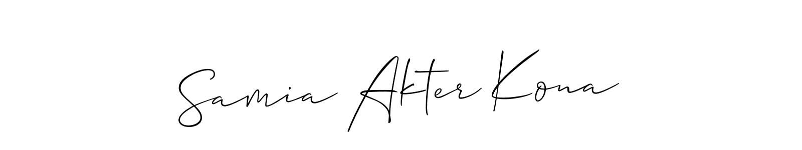 Similarly Allison_Script is the best handwritten signature design. Signature creator online .You can use it as an online autograph creator for name Samia Akter Kona. Samia Akter Kona signature style 2 images and pictures png