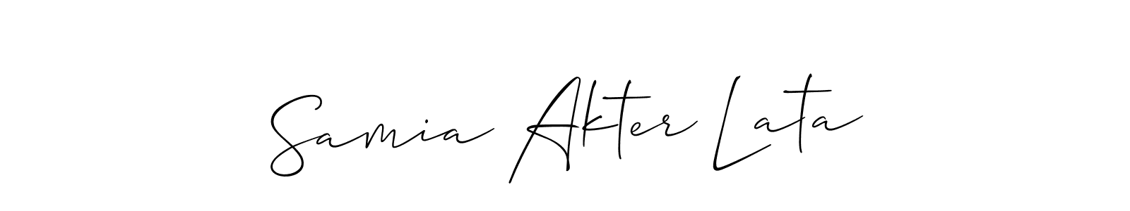 Also we have Samia Akter Lata name is the best signature style. Create professional handwritten signature collection using Allison_Script autograph style. Samia Akter Lata signature style 2 images and pictures png