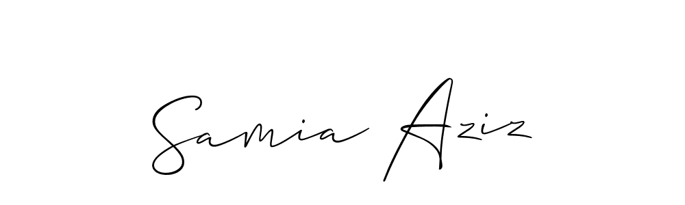 Samia Aziz stylish signature style. Best Handwritten Sign (Allison_Script) for my name. Handwritten Signature Collection Ideas for my name Samia Aziz. Samia Aziz signature style 2 images and pictures png