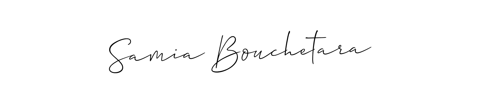 Use a signature maker to create a handwritten signature online. With this signature software, you can design (Allison_Script) your own signature for name Samia Bouchetara. Samia Bouchetara signature style 2 images and pictures png