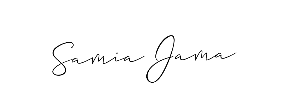 Make a beautiful signature design for name Samia Jama. With this signature (Allison_Script) style, you can create a handwritten signature for free. Samia Jama signature style 2 images and pictures png