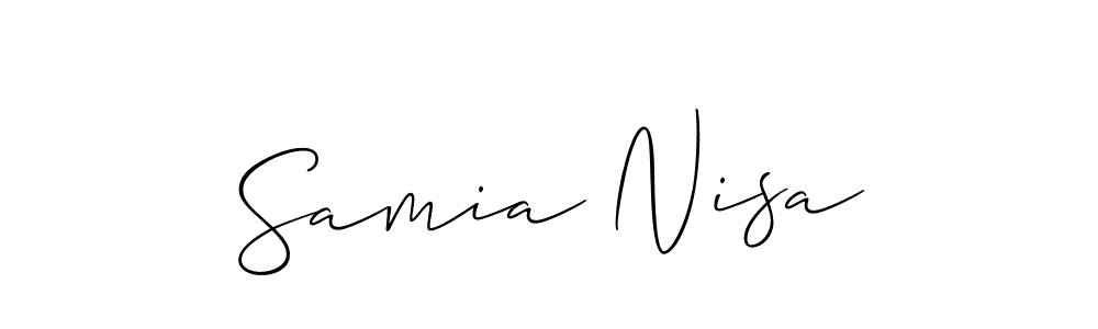 You should practise on your own different ways (Allison_Script) to write your name (Samia Nisa) in signature. don't let someone else do it for you. Samia Nisa signature style 2 images and pictures png