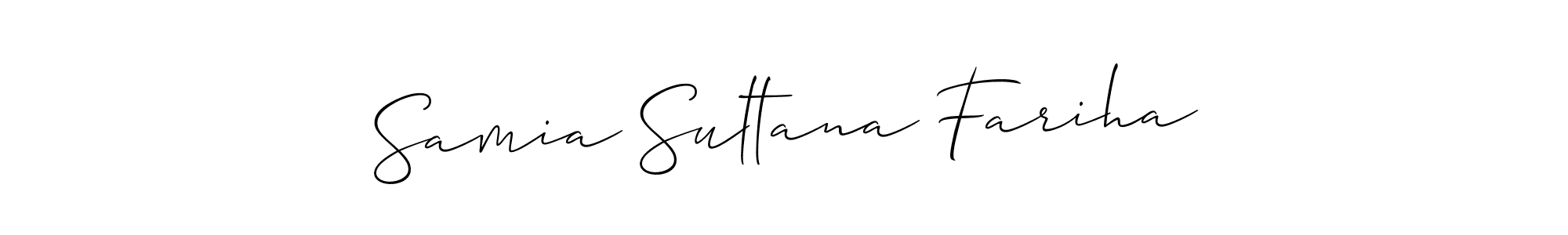 See photos of Samia Sultana Fariha official signature by Spectra . Check more albums & portfolios. Read reviews & check more about Allison_Script font. Samia Sultana Fariha signature style 2 images and pictures png