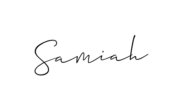 Check out images of Autograph of Samiah name. Actor Samiah Signature Style. Allison_Script is a professional sign style online. Samiah signature style 2 images and pictures png