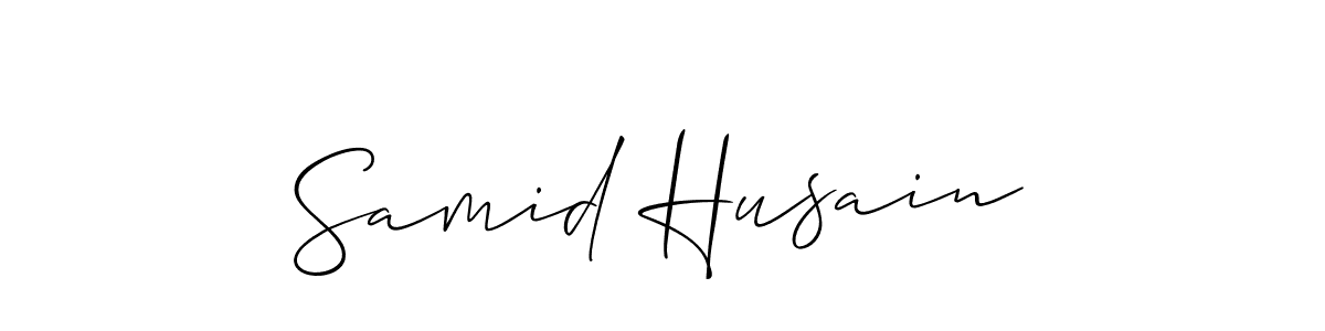 Allison_Script is a professional signature style that is perfect for those who want to add a touch of class to their signature. It is also a great choice for those who want to make their signature more unique. Get Samid Husain name to fancy signature for free. Samid Husain signature style 2 images and pictures png