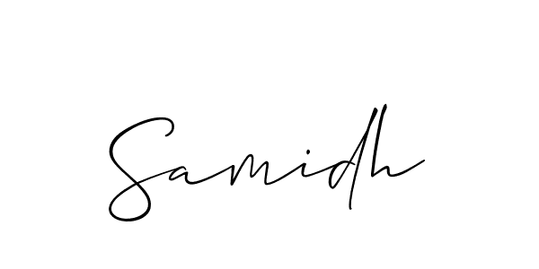 Design your own signature with our free online signature maker. With this signature software, you can create a handwritten (Allison_Script) signature for name Samidh. Samidh signature style 2 images and pictures png